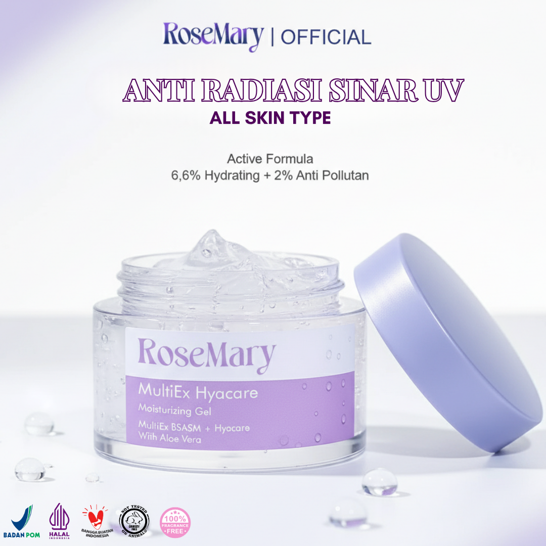 Rosemary MultiEx Hyacare Moisturizing Gel Melembabkan Redakan Iritasi Kontrol Minyak & Bekas Jerawat