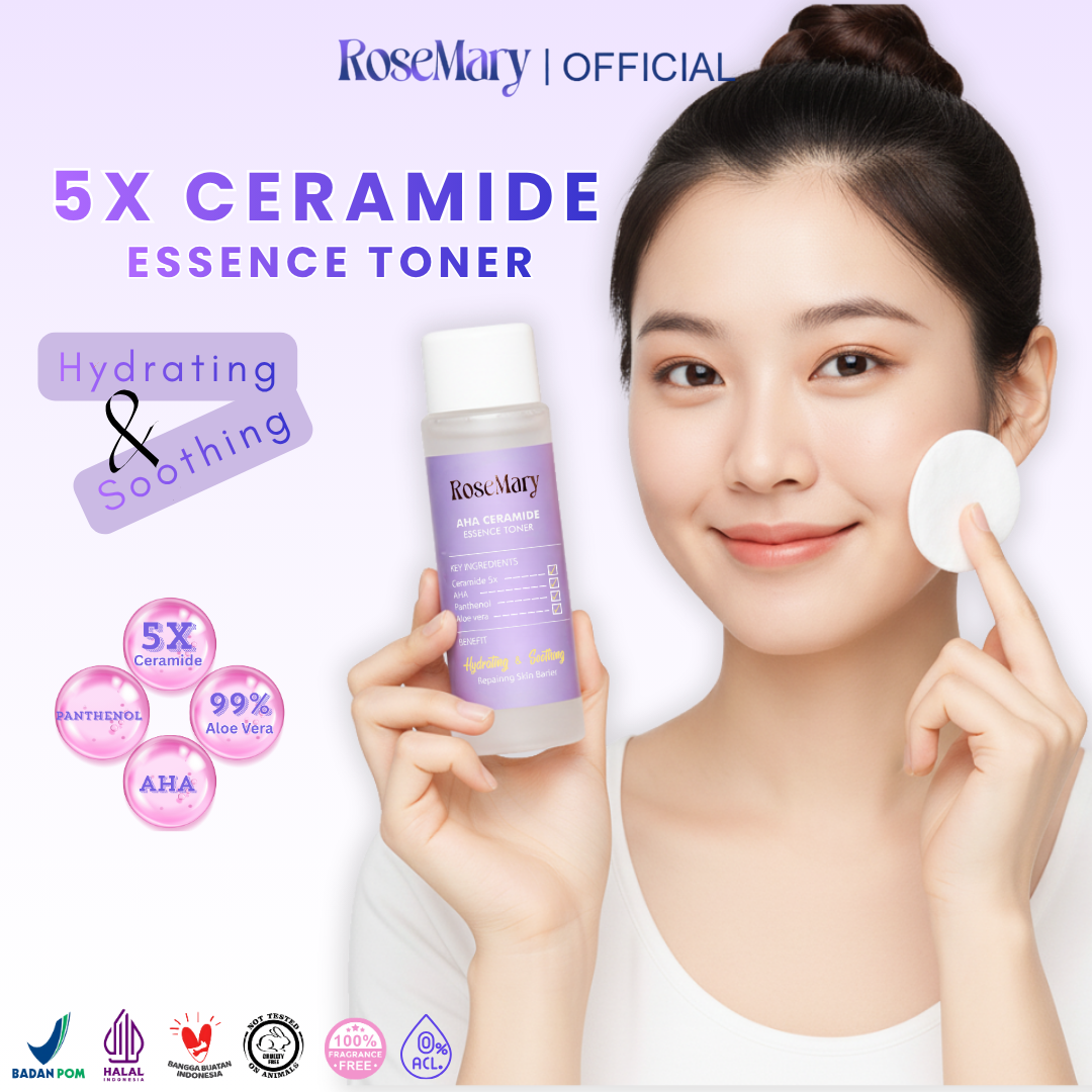 ROSEMARY AHA Ceramide Essence Toner 100 ml | Brightening Toner | Soothing Toner | Barrier toner | Exfoliating toner toner badan face mist hydrating AHA Toner