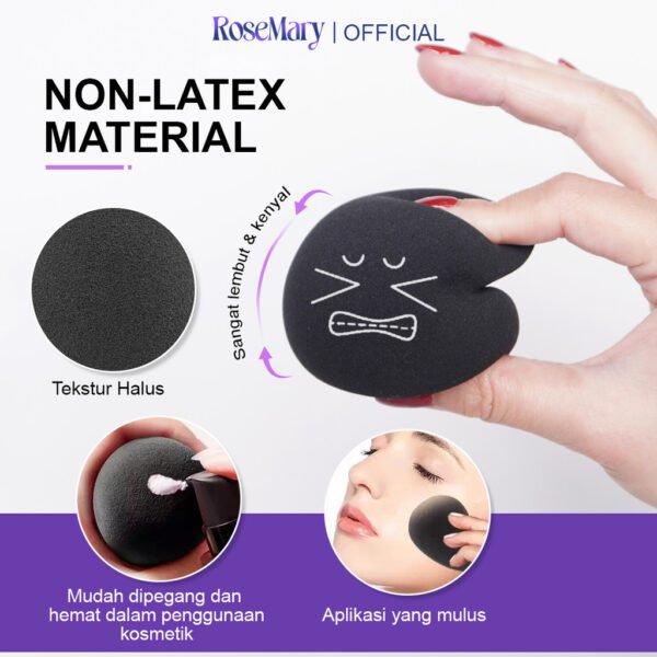 Rosemary Beauty Blender Latex Free for Sensitive skin Hypoallergenic Komestik Tools  Beauty Blender SPONGE MUA PROFESIONAL PUFF FOUNDATION CONCEALER CREAM BLUSH - Image 4
