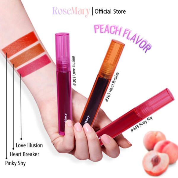 Rosemary Velvet Glow Water Tint 201 Love Illussion VITAMIN PELEMBAB BIBIR GLOSSY BEBAS KERING DAILY NATURAL LOOK TAHAN LAMA - Image 6