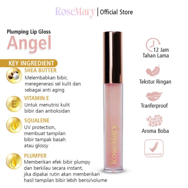 ROSEMARY Plumping Lip Gloss Angel | Hydrating Plumping Gloss Lip Gloss Moisturizing Lipgloss Filler - Image 5