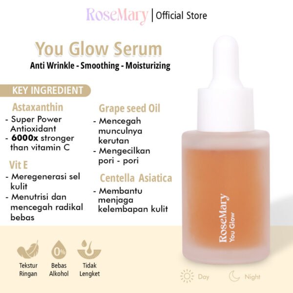 ROSEMARY Serum You Glow Serum Wajah Mencerahkan Wajah Mengatasi Jerawat Anti Aging Sensitif Tidak Iritasi Soothing - Image 2