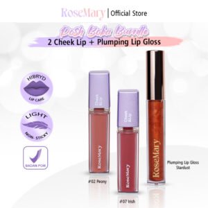 ROSEMARY Posh Boba Bundle BLUSH ON Eye Shadow Lip Cream Make Up Multifungsi Semi Matte Vivid Daily Look Natural Formal Skin Tone Gloss Pelembab Glow Ombre TAHAN LAMA