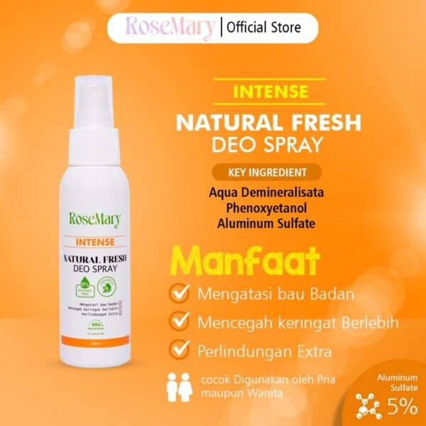 Rosemary Natural Fresh Deo Spray Intense  | Deodorant Spray| Deodorant Tawas | Mencegah Bau Ketiak - Image 3