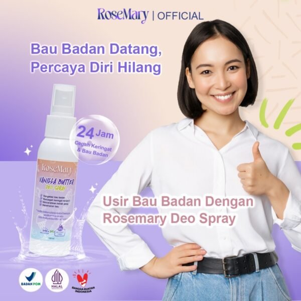 Rosemary Vanilla Butter Deo Spray | Deodorant Spray| Deodoran Tawas |  Anti Bau Badan - Image 2