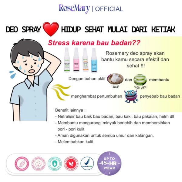 Rosemary Vanilla Butter Deo Spray | Deodorant Spray| Deodoran Tawas |  Anti Bau Badan - Image 8