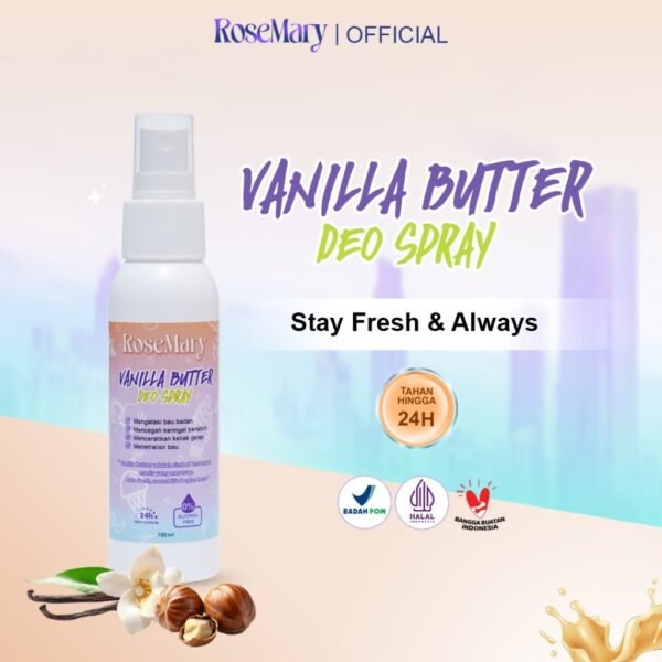 Rosemary Vanilla Butter Deo Spray | Deodorant Spray| Deodoran Tawas |  Anti Bau Badan