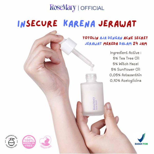 ROSEMARY Acne Secret Serum| Face Serum Oily Skin Menyembuhkan Jerawat Menenangkan Wajah Mengontrol Minyak Anti Inflamasi Anti Oksidan - Image 4