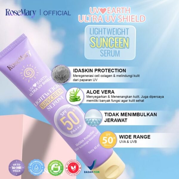 Rosemary LightWeight Sunscreen Serum Spf 50+ PA+++ 40ml Tidak Lengket Ringan Melembabkan Kulit - Image 2