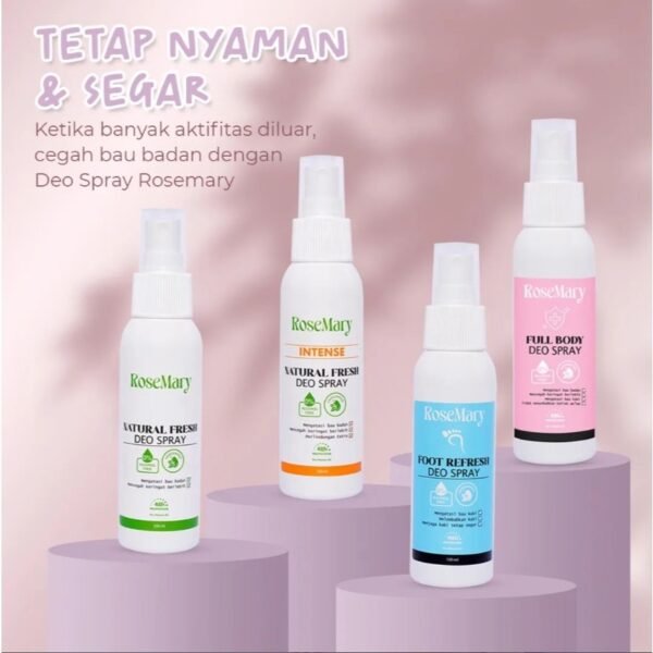 Rosemary Natural Fresh Deo Spray Deodoran Spray Deodorant Tawas Mencegah Bau Ketiak Non Alkohol TIDAK LENGKET KERING CERAH KONTROL KERINGAT BADAN KAKI TAHAN LAMA - Image 9