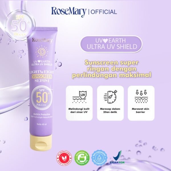 Rosemary LightWeight Sunscreen Serum Spf 50+ PA+++ 40ml Tidak Lengket Ringan Melembabkan Kulit - Image 6