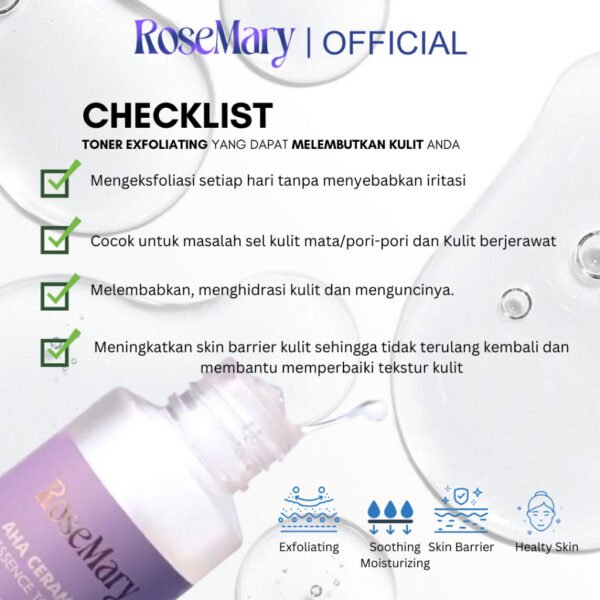 ROSEMARY AHA Ceramide Essence Toner 100 ml | Brightening Toner | Soothing Toner | Barrier toner | Exfoliating toner toner badan face mist hydrating AHA Toner - Image 4