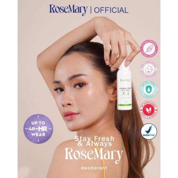 Rosemary Natural Fresh Deo Spray Deodoran Spray Deodorant Tawas Mencegah Bau Ketiak Non Alkohol TIDAK LENGKET KERING CERAH KONTROL KERINGAT BADAN KAKI TAHAN LAMA