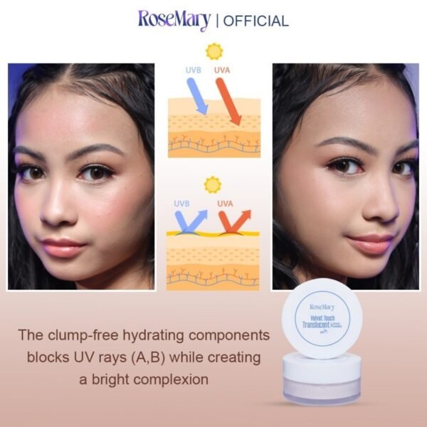 Rosemary Velvet Touch Loose Powder Silky Smooth Translucent Powder - Bedak Tabur Loose Powder Lembut Ringan Oil Control Menghaluskan Makeup Natural - Image 6