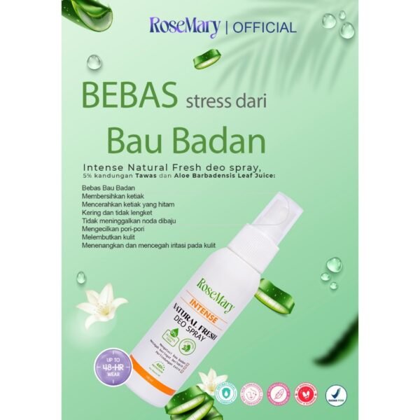 Rosemary Natural Fresh Deo Spray Intense  | Deodorant Spray| Deodorant Tawas | Mencegah Bau Ketiak - Image 2