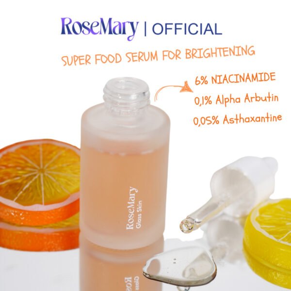 ROSEMARY Glass Skin Serum PERAWATAN WAJAH Brightening Whitening Regenerasi Antioksidan Pelembab Jerawat Noda Hitam Kerut Merah Iritasi - Image 4