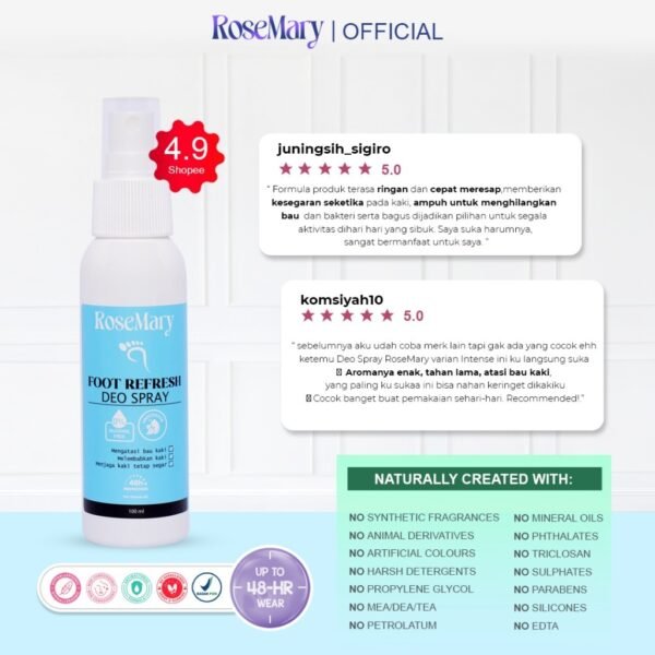 Rosemary Foot Refresh Deo Spray | Deo Spray | Spray Kaki | Anti Bau Kaki | Kaki Pecah pecah | Spray Kaki - Image 4
