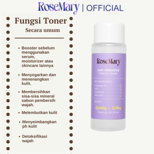 ROSEMARY AHA Ceramide Essence Toner 100 ml | Brightening Toner | Soothing Toner | Barrier toner | Exfoliating toner toner badan face mist hydrating AHA Toner - Image 5