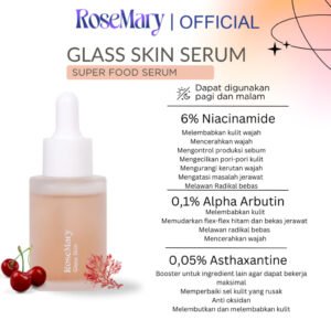 ROSEMARY Glass Skin Serum PERAWATAN WAJAH Brightening Whitening Regenerasi Antioksidan Pelembab Jerawat Noda Hitam Kerut Merah Iritasi