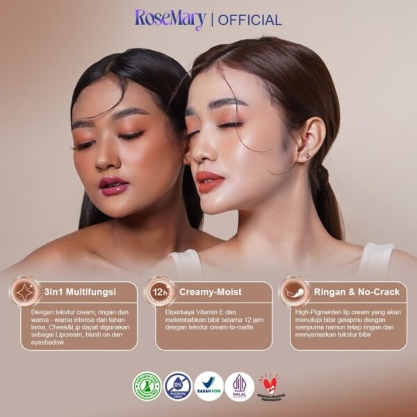 Rosemary Cheek&Lip 01 Milkweed | Lip Cream | Blush On Cream | Eyeshadow Cream | Matte Finish-Makeup - Image 5