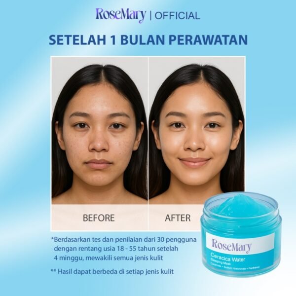 Rosemary Ceracica Water Sleeping Mask Melembabkan Perbaiki Skin Barrier Redakan Iritasi Glowing - Image 6