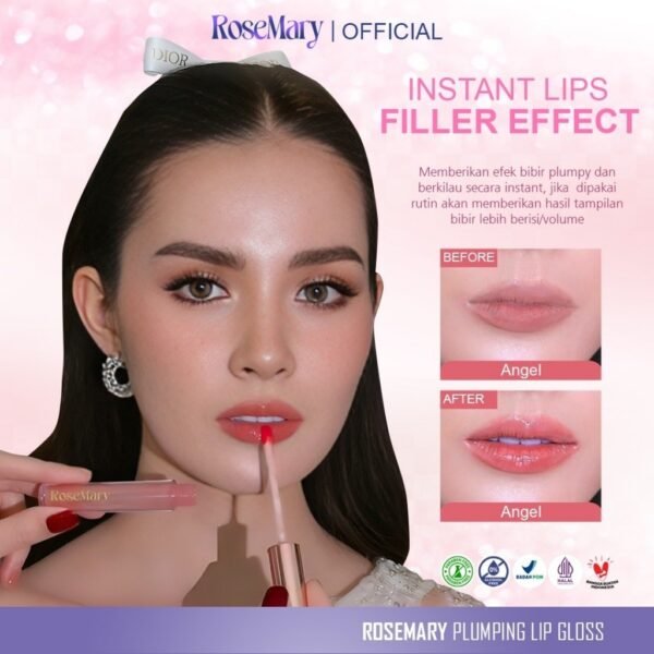 ROSEMARY Plumping Lip Gloss Angel | Hydrating Plumping Gloss Lip Gloss Moisturizing Lipgloss Filler - Image 2