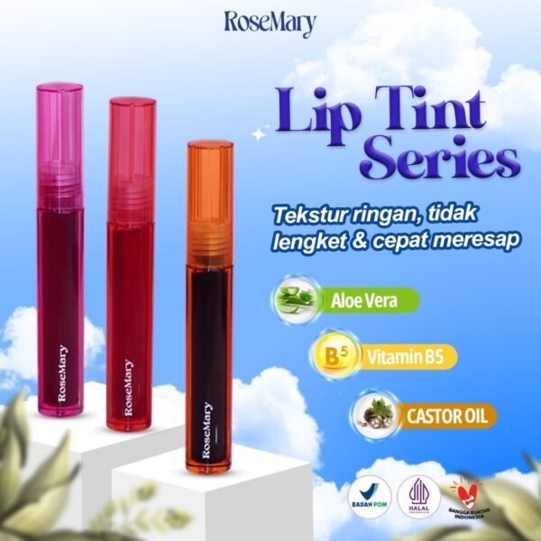 Rosemary Velvet Glow Water Tint 201 Love Illussion VITAMIN PELEMBAB BIBIR GLOSSY BEBAS KERING DAILY NATURAL LOOK TAHAN LAMA - Image 9