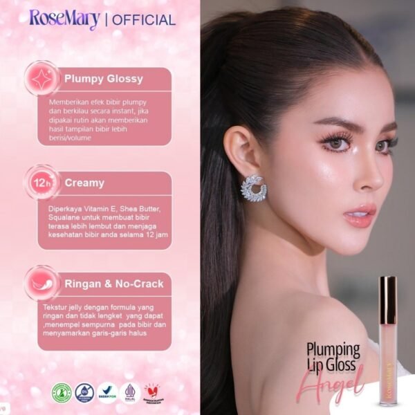 ROSEMARY Plumping Lip Gloss Angel | Hydrating Plumping Gloss Lip Gloss Moisturizing Lipgloss Filler - Image 3