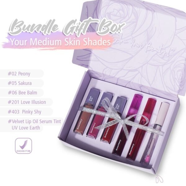 Rosemary Bundling Gift Box Lipcream Multifungsi Blush On Eyeshadow Make Up Glossy Plumpy Lips Natural Daily Look Watertint Lip Oil Lip Serum - Image 8