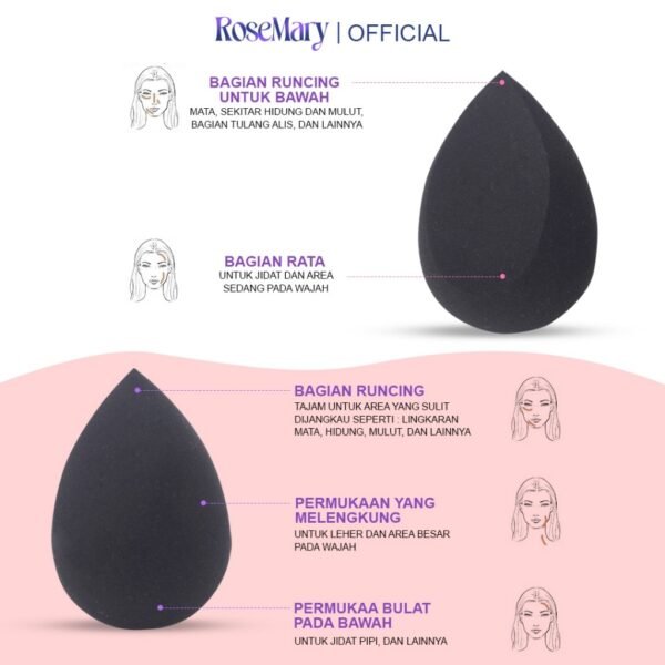 Rosemary Beauty Blender Latex Free for Sensitive skin Hypoallergenic Komestik Tools  Beauty Blender SPONGE MUA PROFESIONAL PUFF FOUNDATION CONCEALER CREAM BLUSH - Image 5