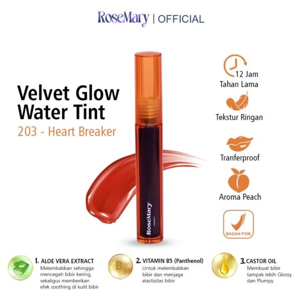 Rosemary Velvet Glow Water Tint 203 Heart Breaker