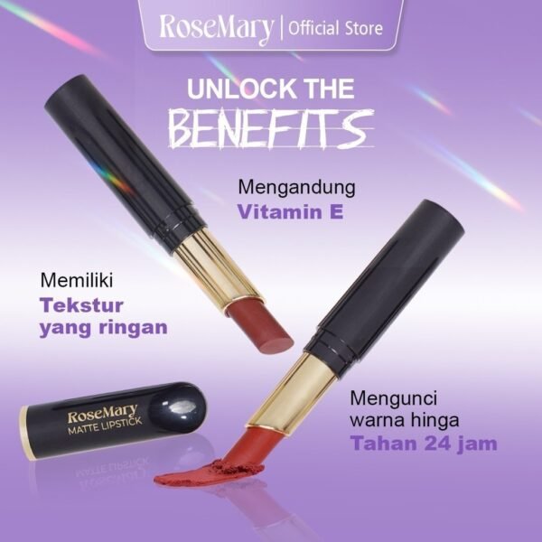 ROSEMARY Matte Colorfix - Lipstik Tahan Lama | Lipstik Matte | Pewarna bibir | Bibir Lembab Color Sensational Ultimatte Lipstick Make Up 2.7gr Lipstick Dengan Formula Ringan & Nyaman - Image 9