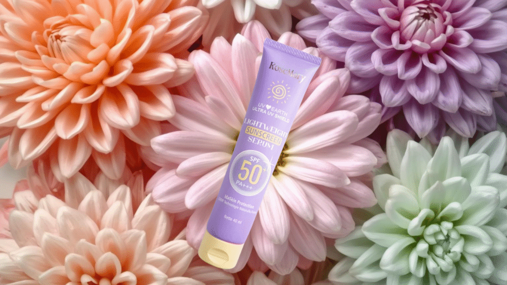 sunscreen dengan formula ringan, cepat meresap, dan tidak lengket